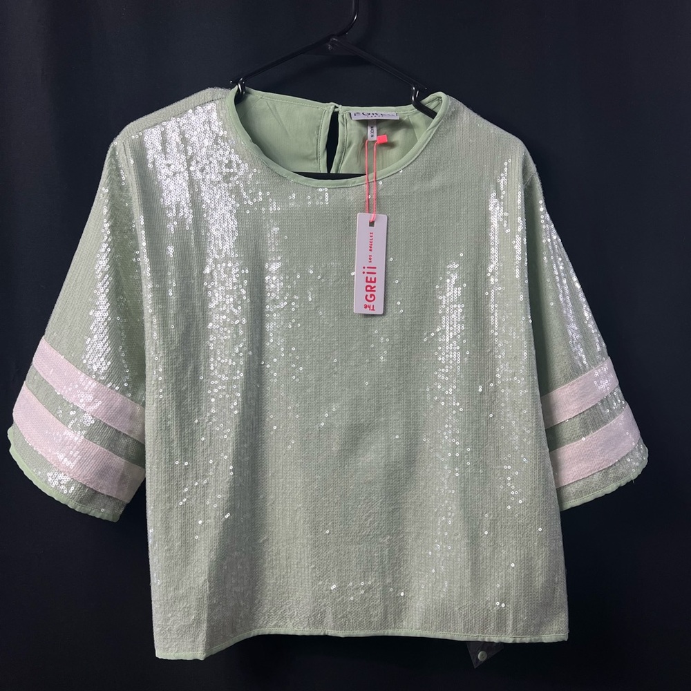 Green Sequin Blouse